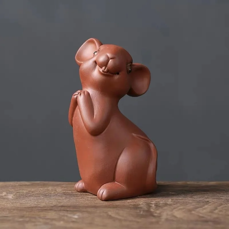 Фиолетовый Глиняный чай для домашних животных крыса Зодиак ремесло чайный