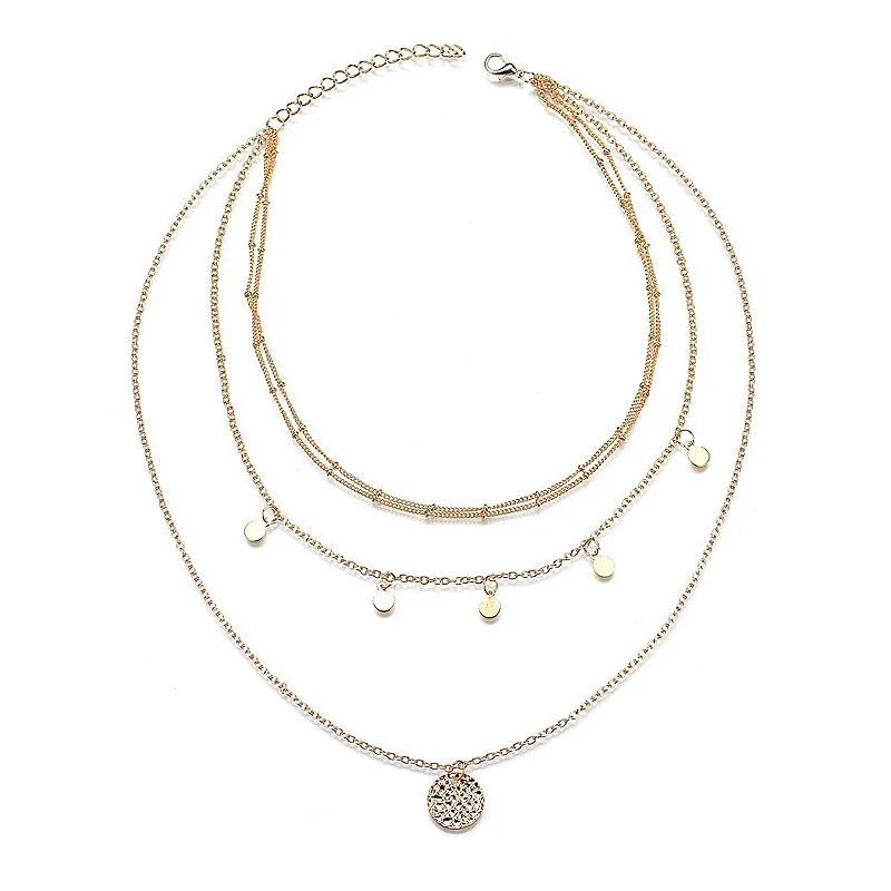 Модные Винтажные многослойное ожерелье с подвеской для женщин Оболочка золотого