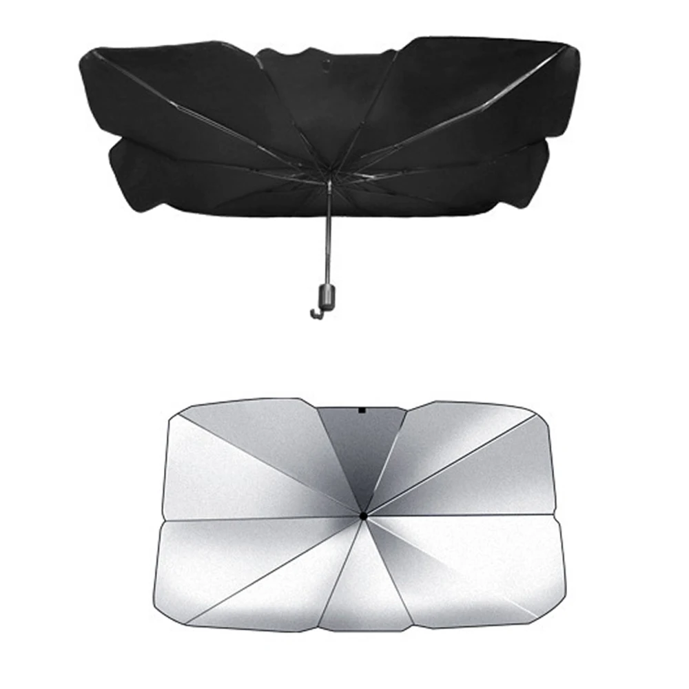 Солнцезащитный зонт на лобовое стекло автомобиля складной с защитой от УФ-лучей