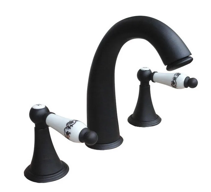 Бронзовый Смеситель для раковины с масляной резинкой 3 отверстиями|Смесители