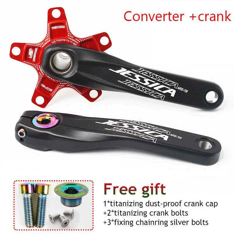 Converter 5-crank JESSICA 170 шатун GXP 4/5 коготь велосипедная рукоятка MTB конвертер алюминиевая дорожная горная велосипедная цепь Запчасти для велосипедов аксессуары - Цвет: Converter 5-crank