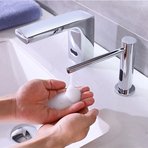 

High quality stainless steel foam sensor faucet hotel soap dispenser