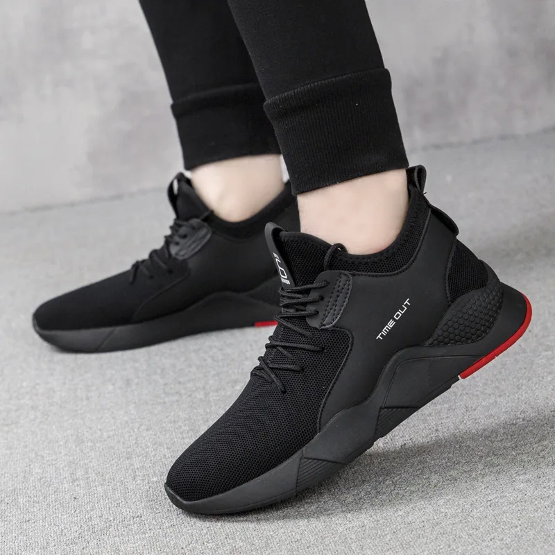 

Men Casual Black Sneakers Mesh Lace-up Sports Shoe Lightweight Comfortable Breathable Walking Footwear Fashion Zapatillas Hombre