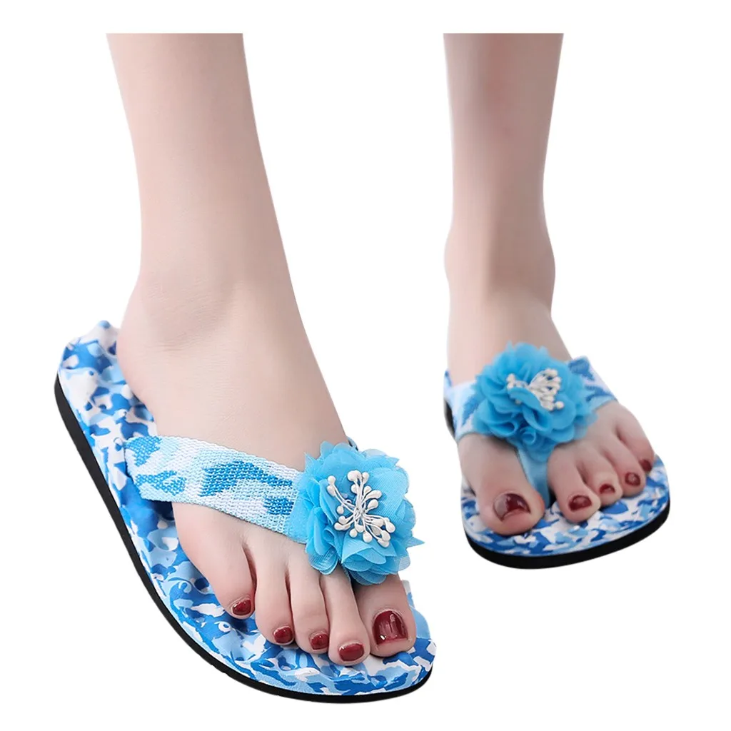 Шлепанцы SAGACE женские пляжная обувь с цветами Нескользящие для улицы дышащие