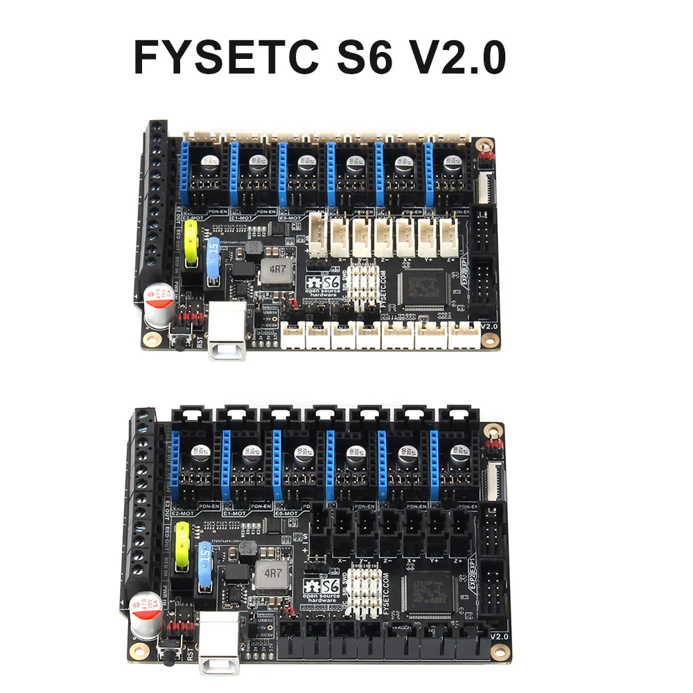 S6 V2.1 32-битная плата XH коннектор управления Поддержка 6X TMC драйверы Uart/SPI Летающий