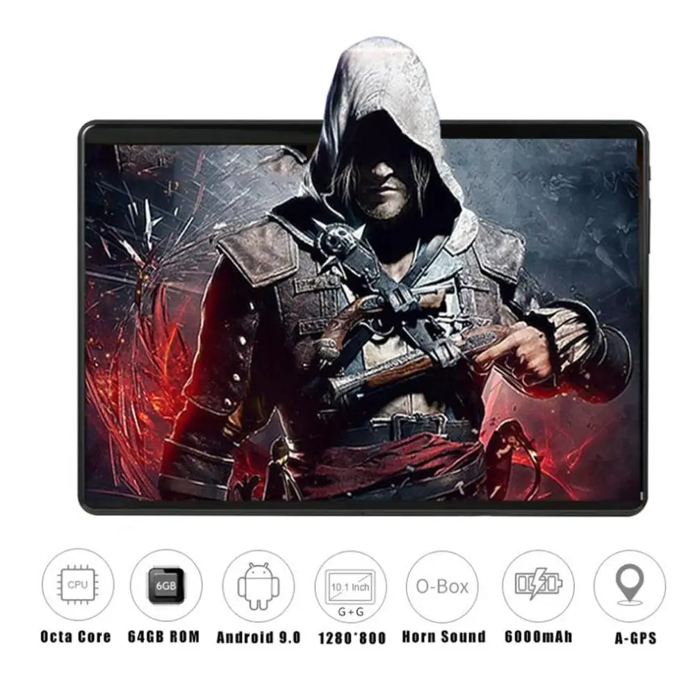 2.5D экран 4G Lte планшеты 10 Android 8,0 64 Гб rom 1920x1200 ips Wi-Fi gps Dual SIM 3G 10,1 дюймов Рог громкий планшет 10 10,1"