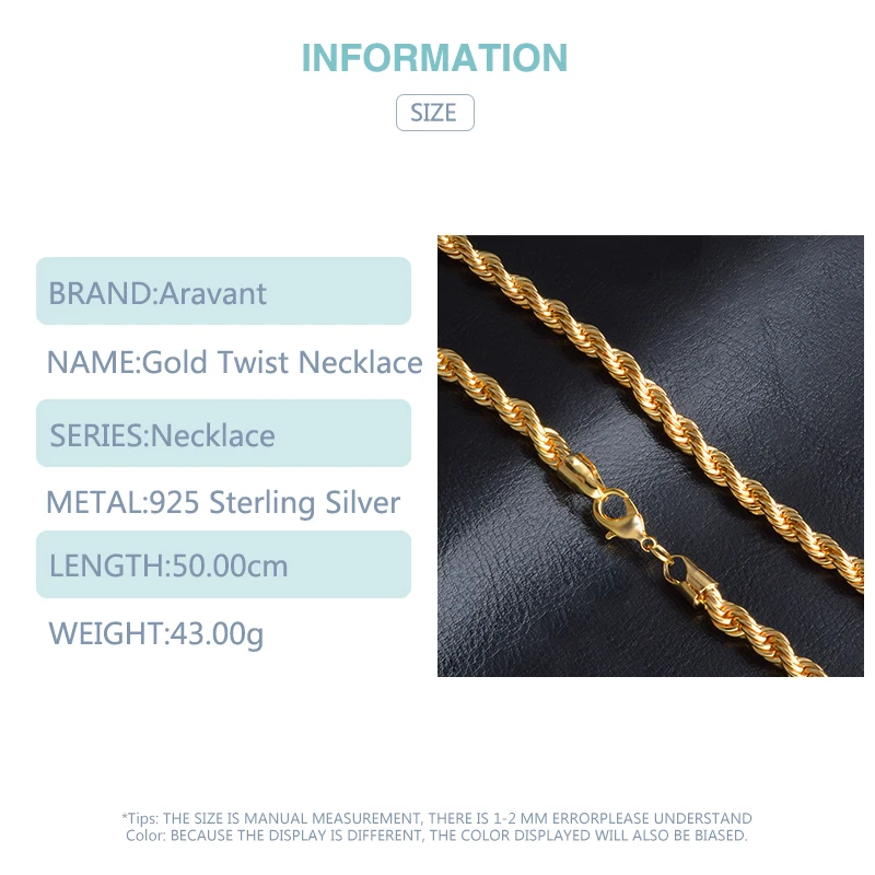 925 серебро 6 мм 7 Твист ожерелье для женщин мужчин модные ювелирные изделия