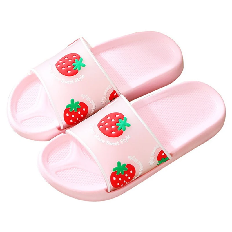 

2021 Summer Waterproof Breathable Non Slip Cute Cartoon Sloppers Fruit Girl Bathroom Shoe Outdoor Beach Swimming Slipper