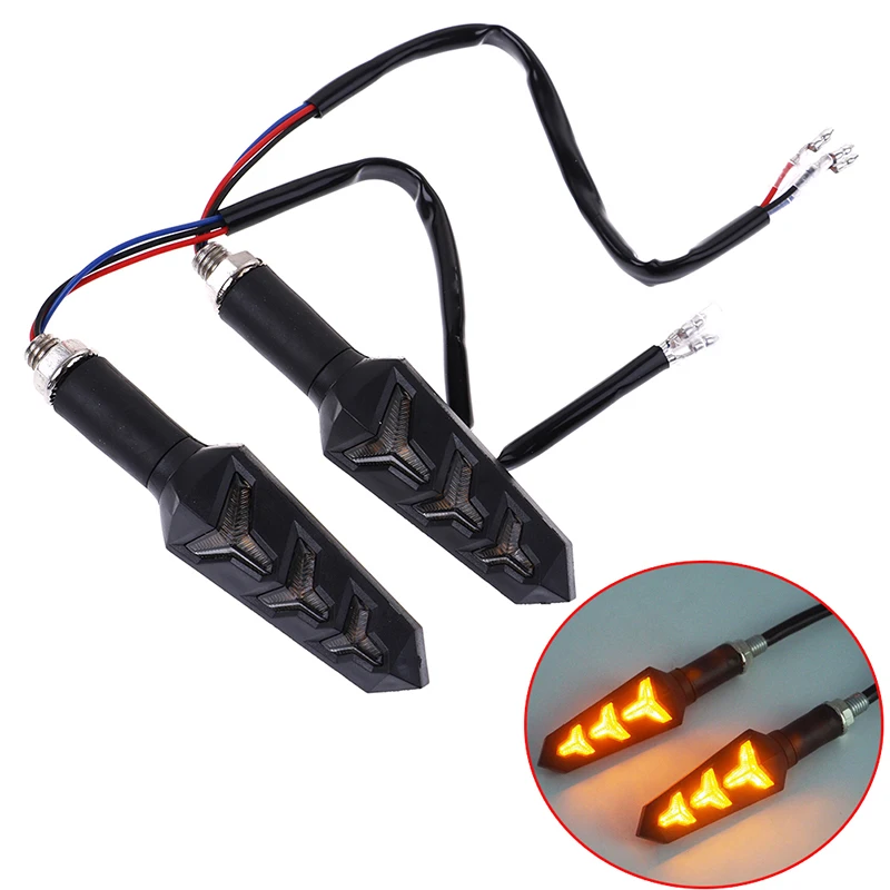 

2Pcs Sequential Indicator Light Amber Flowing Water LED Motorcycle LED Turn Signal Lamp