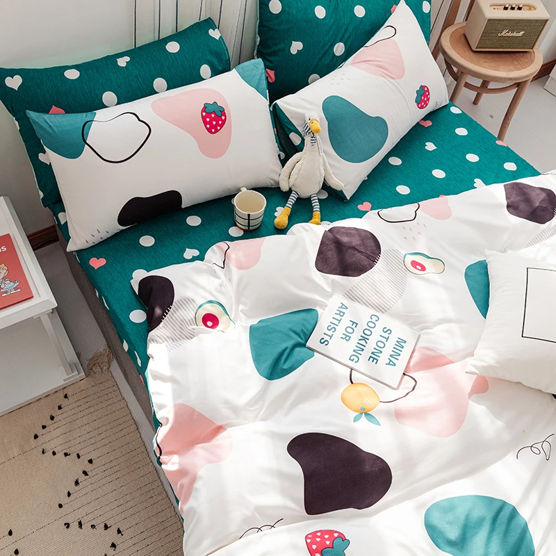 

Korea style bedding set cartoon bed linen for children adult duvet cover pillowcase bed sheet sets queen king single size