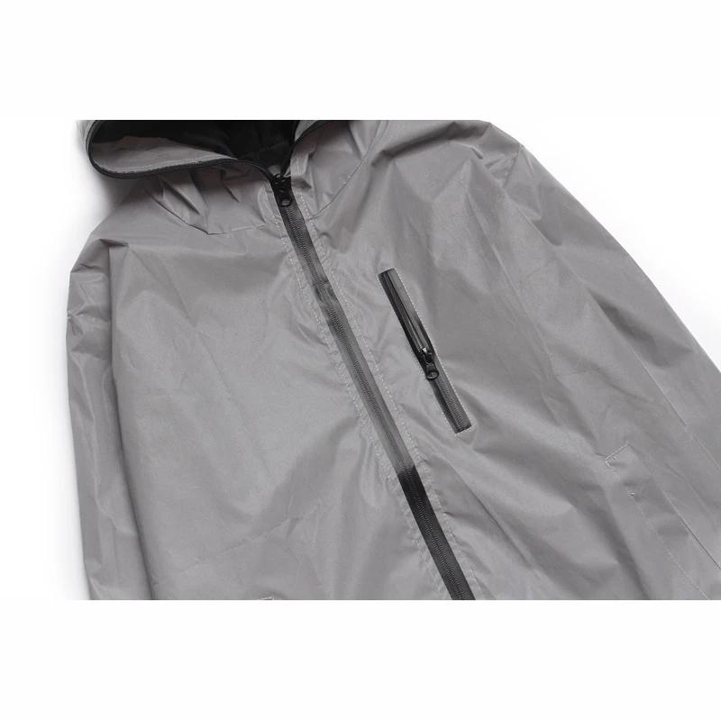 Autumn Night Shiny Zipper Coats Full Reflective Jacket Men / Women Windbreaker Hooded Coat Hip-hop Streetwear Jackets 1186
