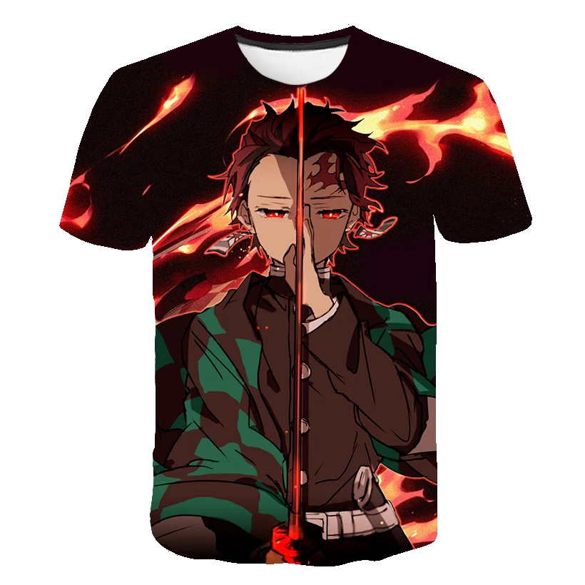 

2020 3D Funny Kimetsu No Yaiba Demon Slayer T-Shirt Graphic Top Tees Japan Anime T shirt Streetwear boys T-shirt kids Clothes