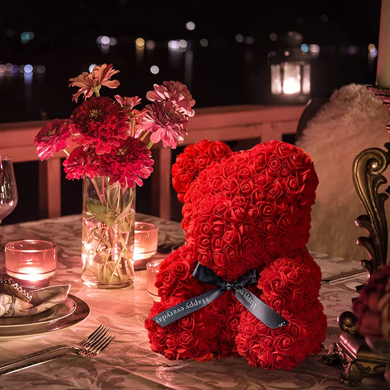 

DIY Тедди Роза медведь искусственный цветок медведь Роза День святого Валентина для подруги Женщины на День матери подарок вечеринка Декор