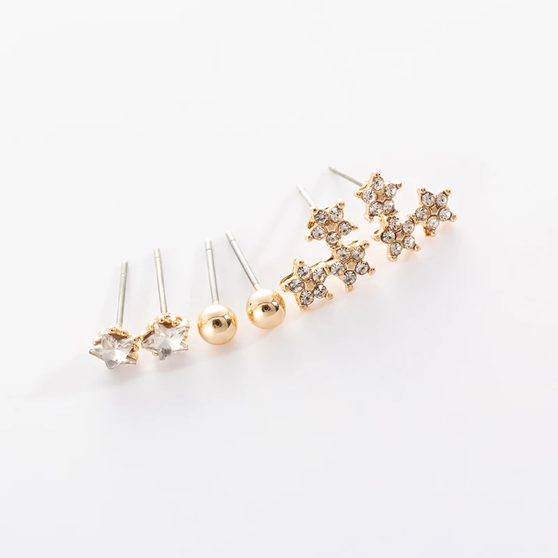 

Fashion wild star river three-piece star earrings for Korean Minimalist Women Earrings Jewelry Accessories wholesale
