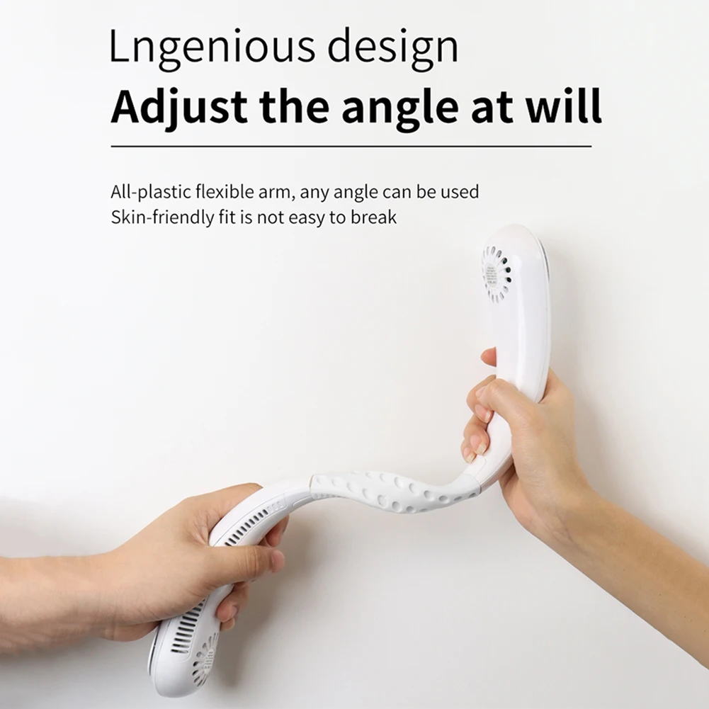 

Porous Hanging Neck Fan Sports Fan Lazy Portable Mini Fan No Leaf Usb Mini Mute Electric Fan Three-Speed Double Fan