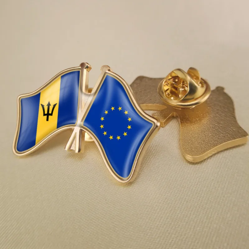 Европейский союз и Барбадос перекрестные двойные искусственные броши |