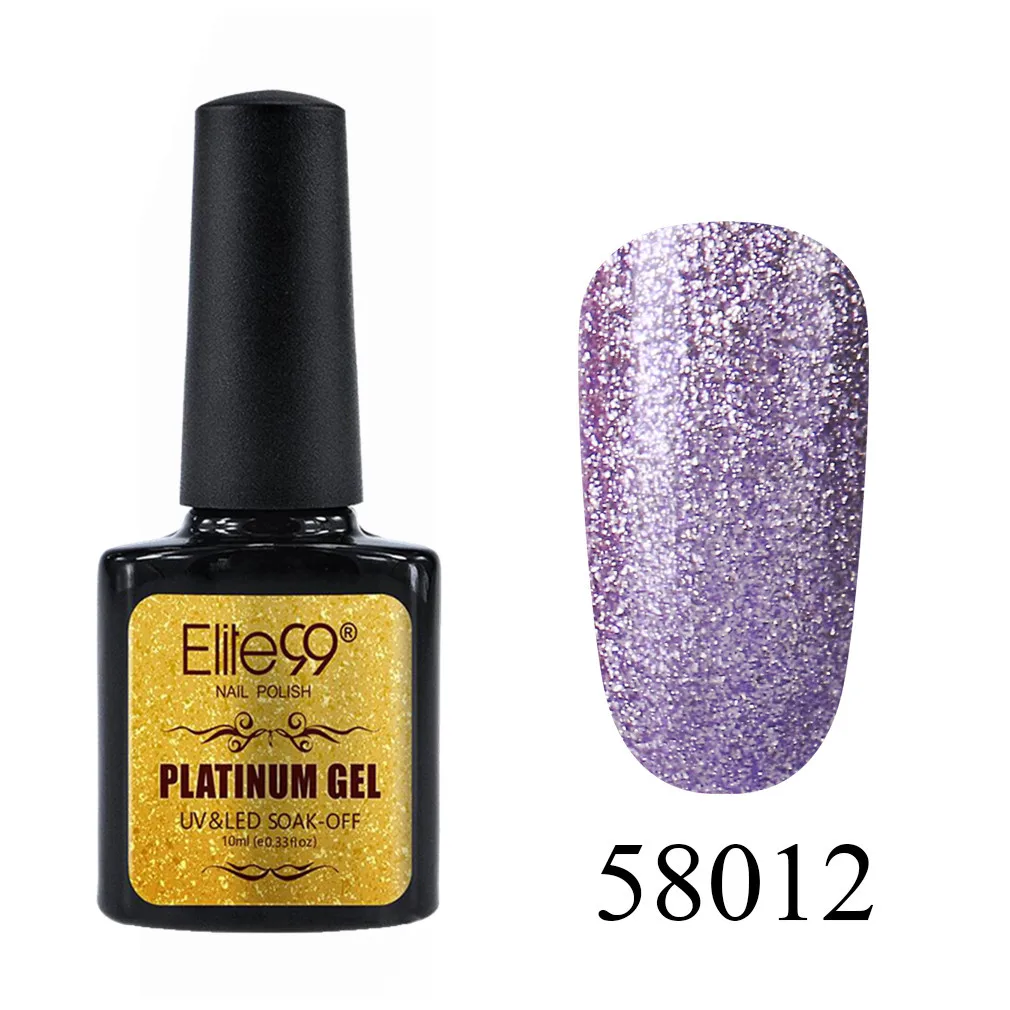 58012 Elite99 10 мл Блестящий УФ-гель для ногтей Platinum Soak Off Nail Art Маникюр гели для ногтей гибридные Лаки гель лак для ногтей набор - Цвет: 58012