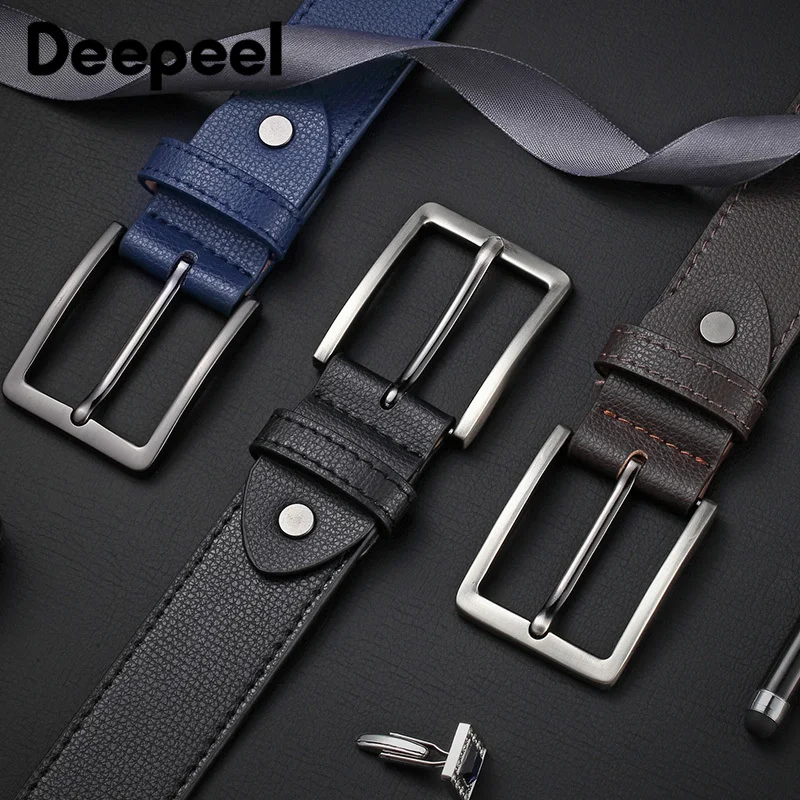 Двухслойный Кожаный ремень с металлической пряжкой Ширина 27 мм 105-300 см |