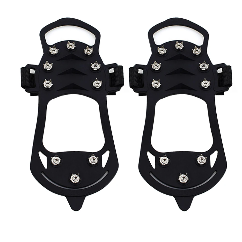 

1 Pair Ice Snow Grips Cleat Over Shoe Boot Rubber Spikes Anti Slip 10-stud Crampons Stretch Footwear Climbing, Hiking New 2021