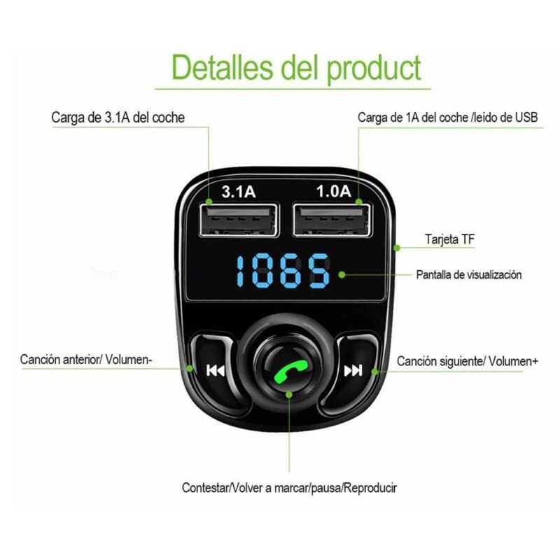 Bluetooth fm-передатчик беспроводной радио адаптер MP3-плеер двойной USB Автомобильное зарядное устройство