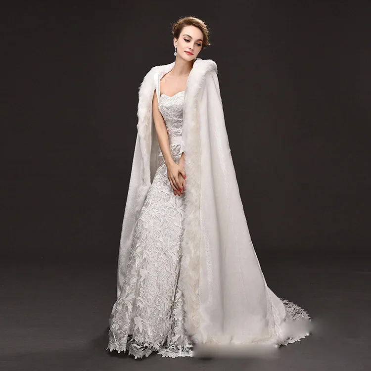 Зимняя накидка женская высокого качества винтажная Толстая с капюшоном в пол