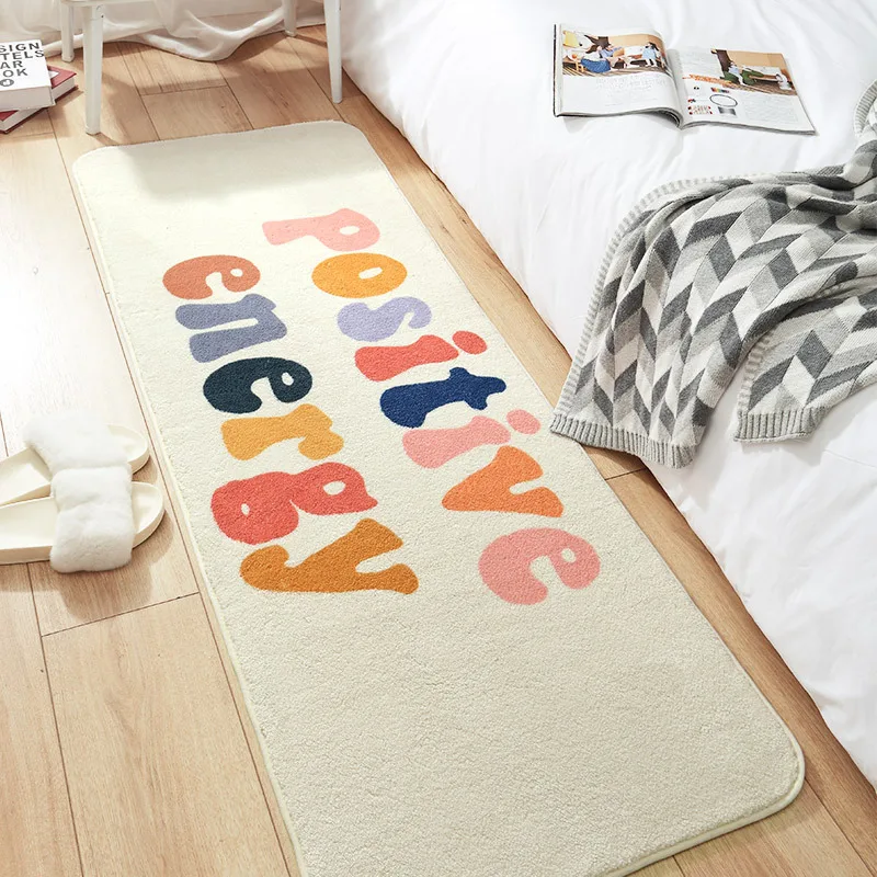 modern letter alphabet home bedroom carpet floor mat long household room bedside lambskin non slip rugs free global shipping