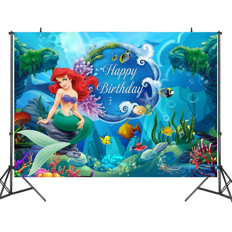 русалка вечеринка фоновый морской фоновая ткань ребенок день рождения веселая