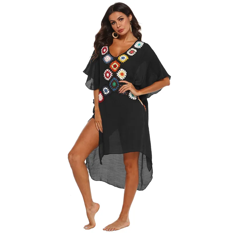 women beach dress swimsuit cover up pareo ups 2021 vestido feminin longo swimwear saida de praia for woman summer crochet tunic free global shipping