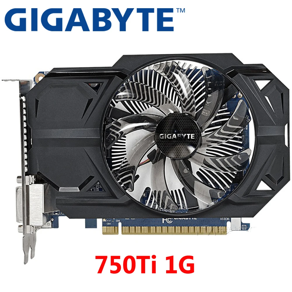 Видеокарта GIGABYTE GTX 750Ti 1 Гб 128 бит GDDR5 видеокарты для nVIDIA Geforce 750 Ti ГБ GTX750Ti Hdmi Dvi VGA