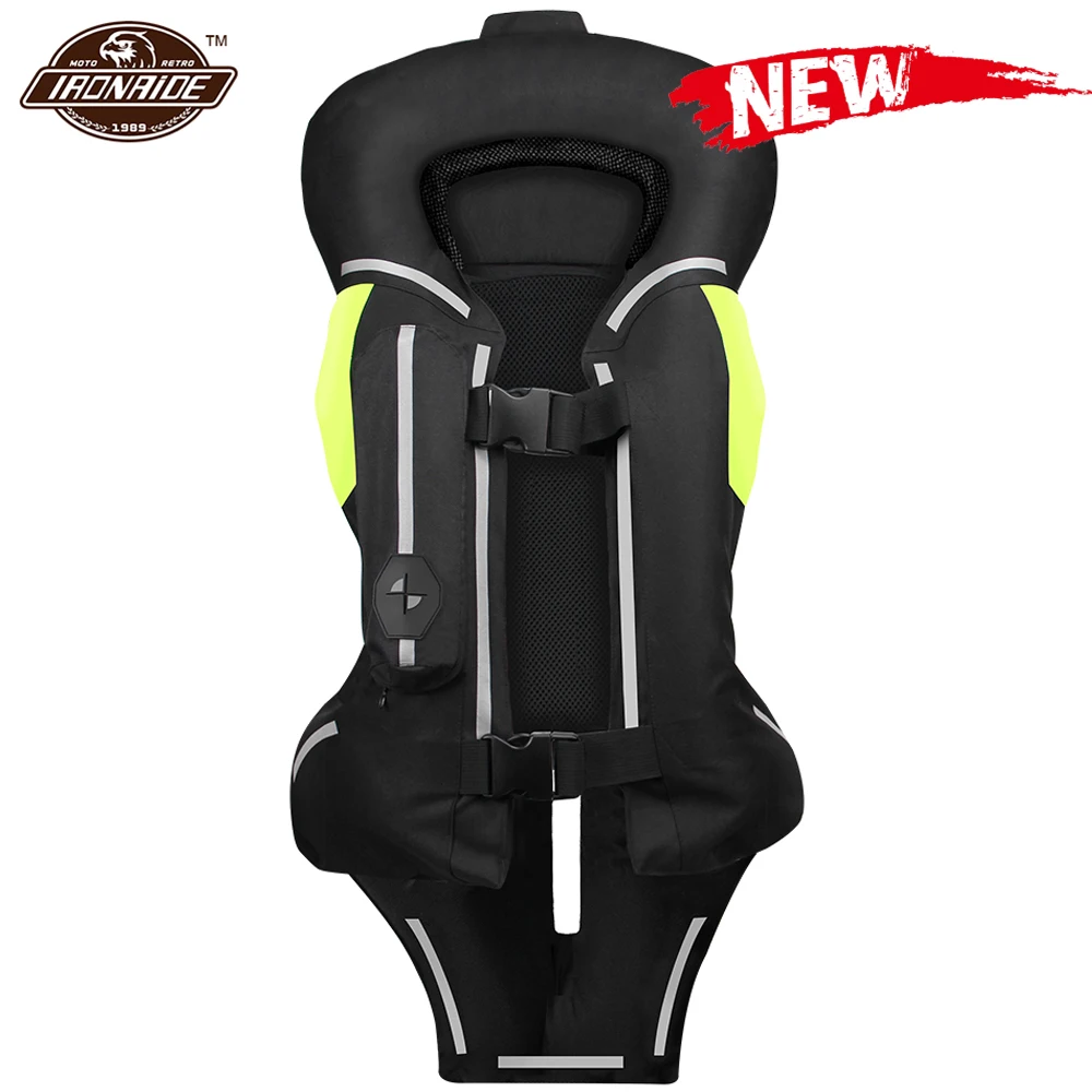 Chaleco airbag para motocicleta, accesorio protector con reflectante, chaqueta negra, talla disponible hasta 3XL, para hombre, novedad