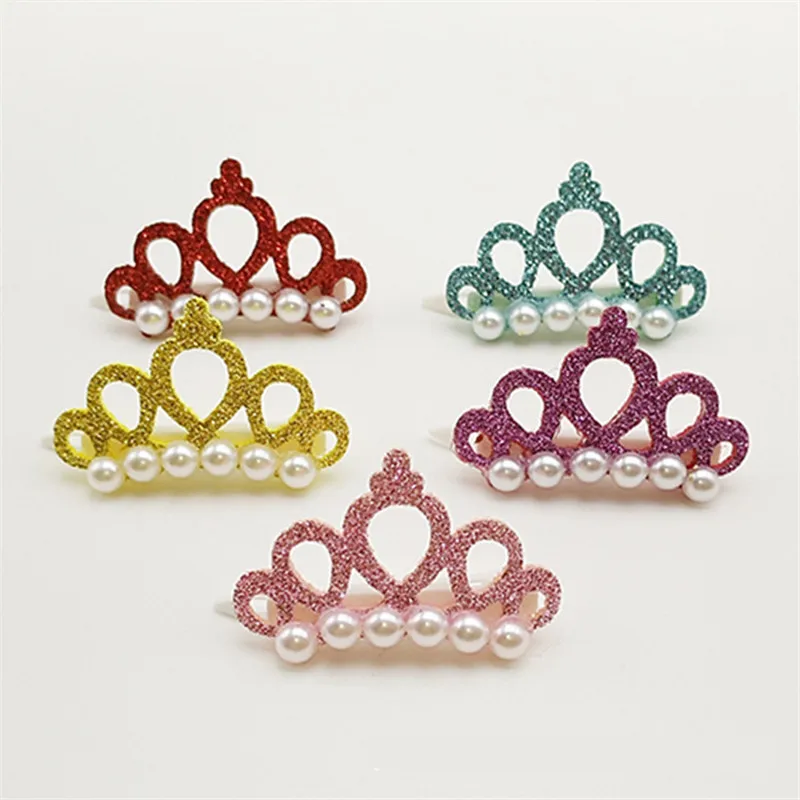 

Cute Small Dogs Faux Pearl Crown Shape Bows Hair Yorkshire Accessories for Pets Hair Clips Grooming Cat Bows Pet Accessoires