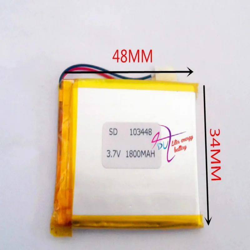 

best battery brand Size 103448 3.7V 1800mah Lithium polymer Battery with Protection Board For MP4 GPS Tablet PCs PDA Free Sh