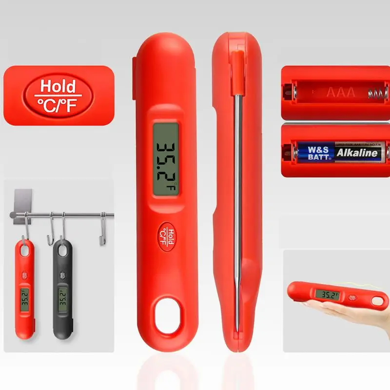 

Ultral Fast Digital Instant Reading Food Cooking Meat Thermometer Foldable Stainless Steel Probe