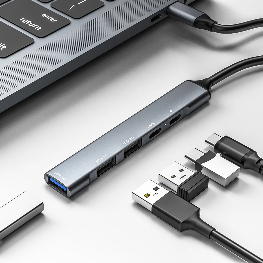 

USB-концентратор 5 в 1, USB Type-C на USB 2,0, USB 3,0, PD