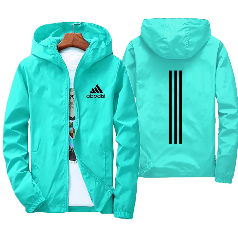 

High quality spring summer new coat men's street brand 2021 windbreaker Hoodie zipper thin coat men's casual coat large size 7XL