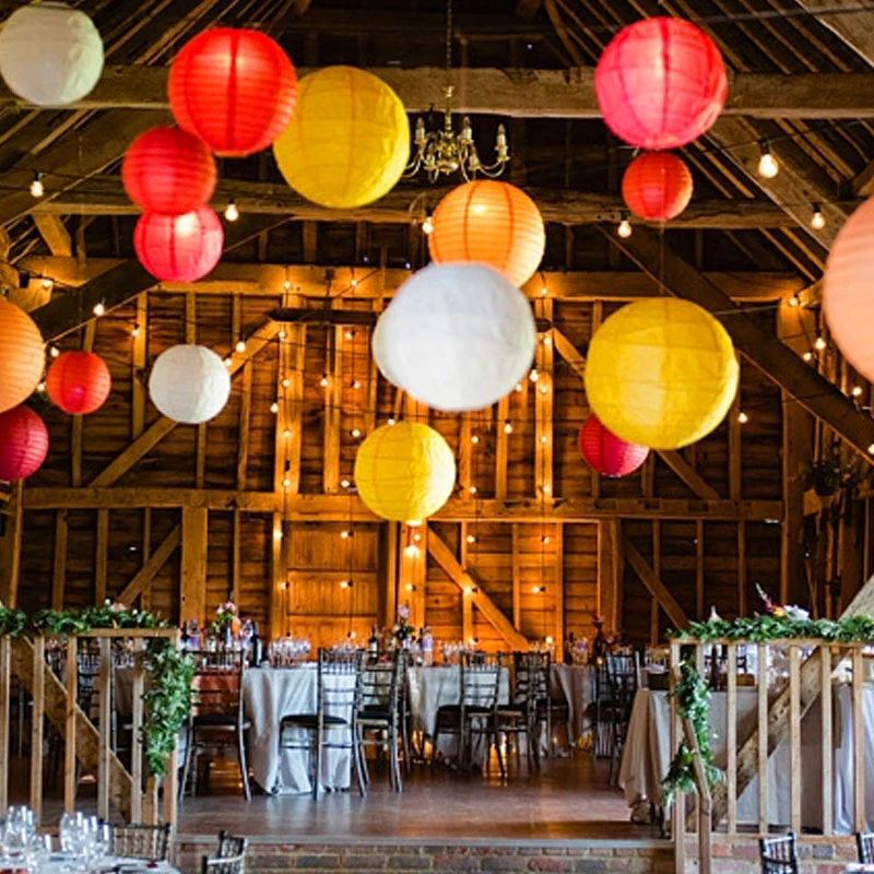 Китайские Новогодние украшения белый бумажный фонарь свадебное украшение День