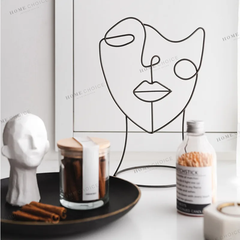 

Ins Iron Art Home Furnishings Abstract Figures Art Crafts Homestay Desk Decoration Nordic Style Photography Accessories