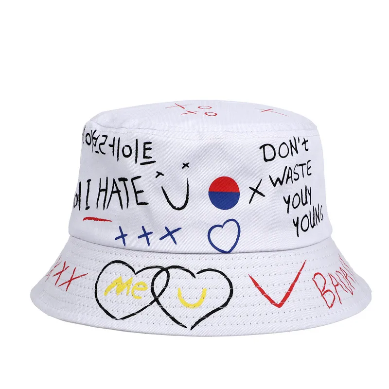 Панама женская хлопковая с принтом Повседневная Уличная шапка в стиле хип-хоп