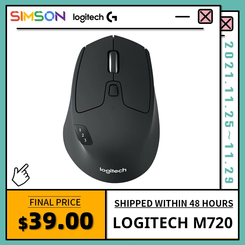 Мышь Logitech M720 Беспроводная игровая 2 4 ГГц Bluetooth 1000DPI | Компьютеры и офис