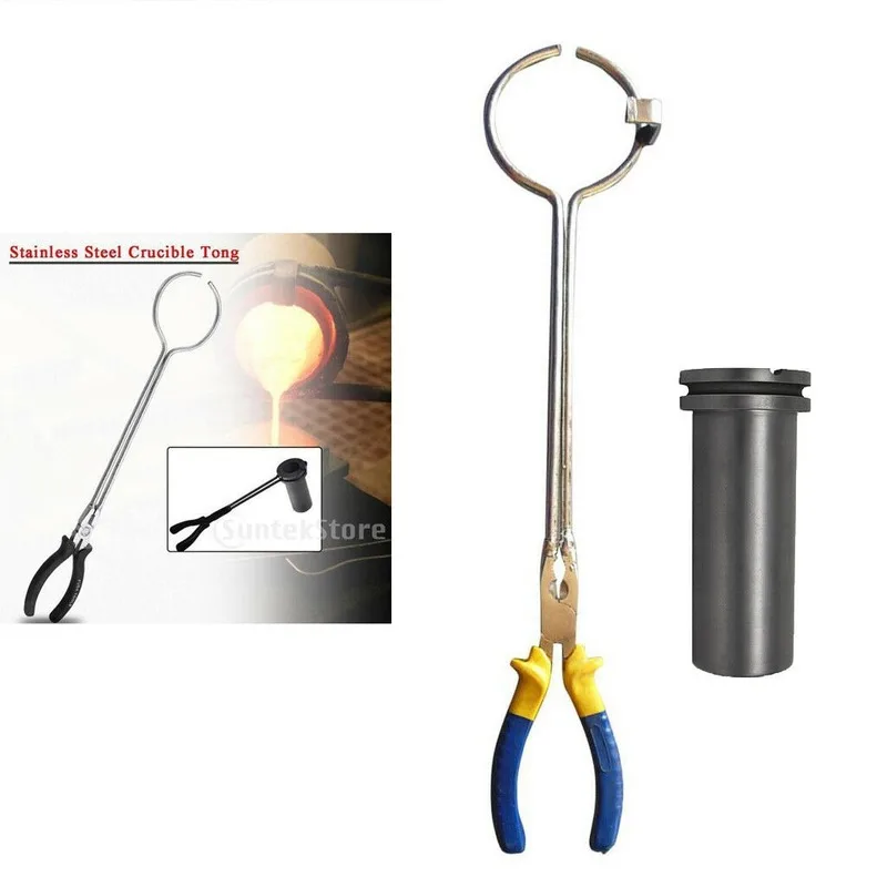 

3KG Graphite Crucible Cup Torch Melting Gold Silver Copper Tool OR Tongs