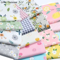 fruit lemon orange check yellow flower floral 100 cotton twill textile fabric for patchwork doll clothing shirt dress top quilt