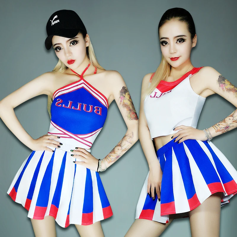 Женский костюм в стиле хип-хоп сценический наряд для женщин Болельщицы футбола