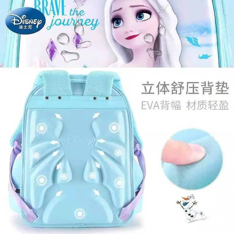 Disney Frozen School Bags For Girls Anna Elsa Olaf Primary Student Shoulder Orthopedic Backpack Large Capacity Teenage Gifts