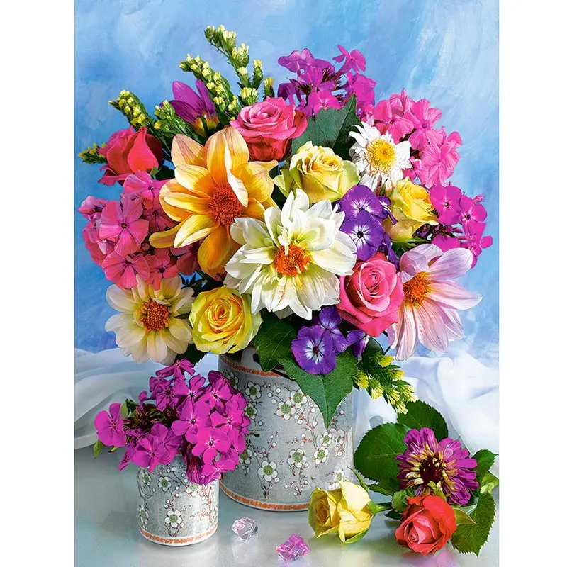 Полноразмерная алмазная живопись вышивка букет цветов картина из страз мозаика