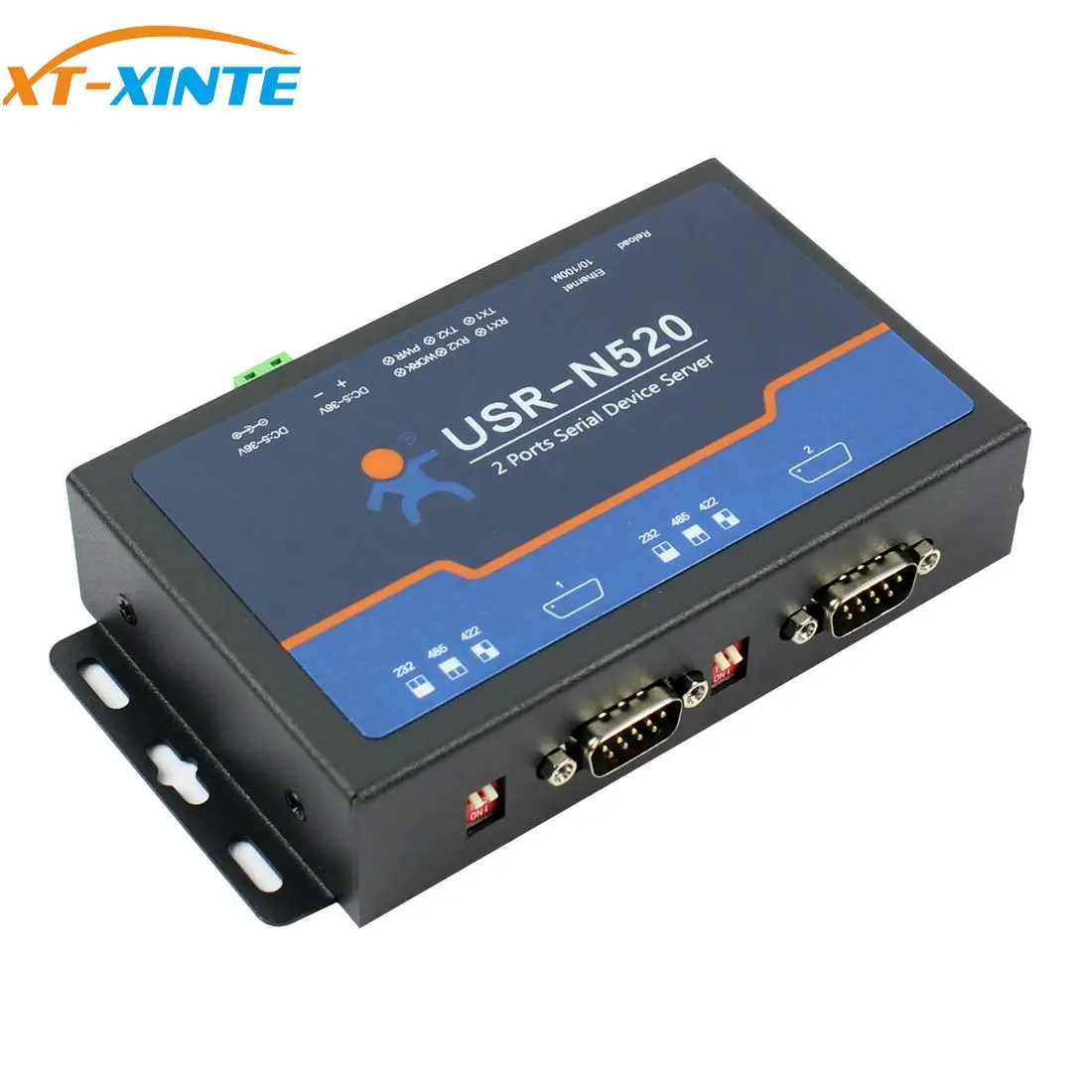 

USRIOT USR-N520 Serial to Ethernet Server TCP IP Converter Double Serial Device RS232 RS485 RS422 Multi-host Polling