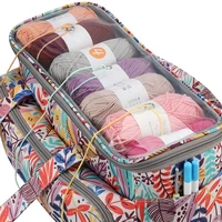 oxford cloth woolen needlework crochet hooks storage tote bag knitting needles sewing tool dustproof thread yarn holder handbag