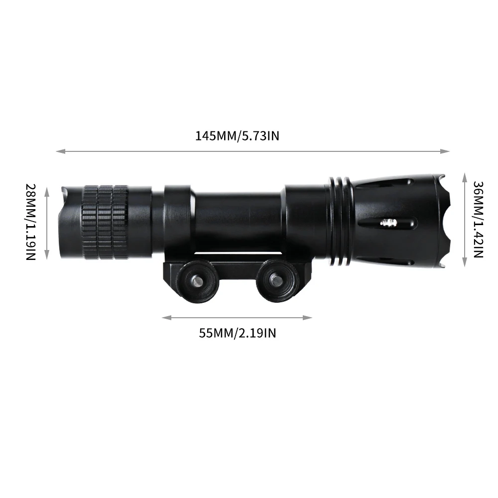 BORUiT P9 светодиодный тактический фонарик высокой мощности с одним режимом 1600LM 18650