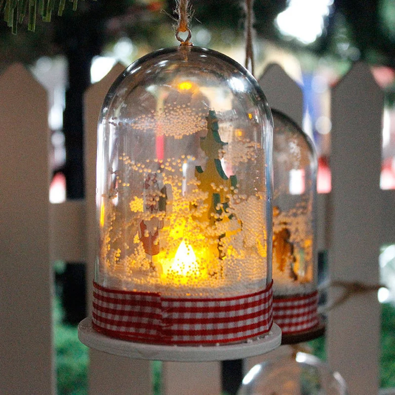 Рождественский Снежный шар ночная декоративная стеклянная крышка освещение