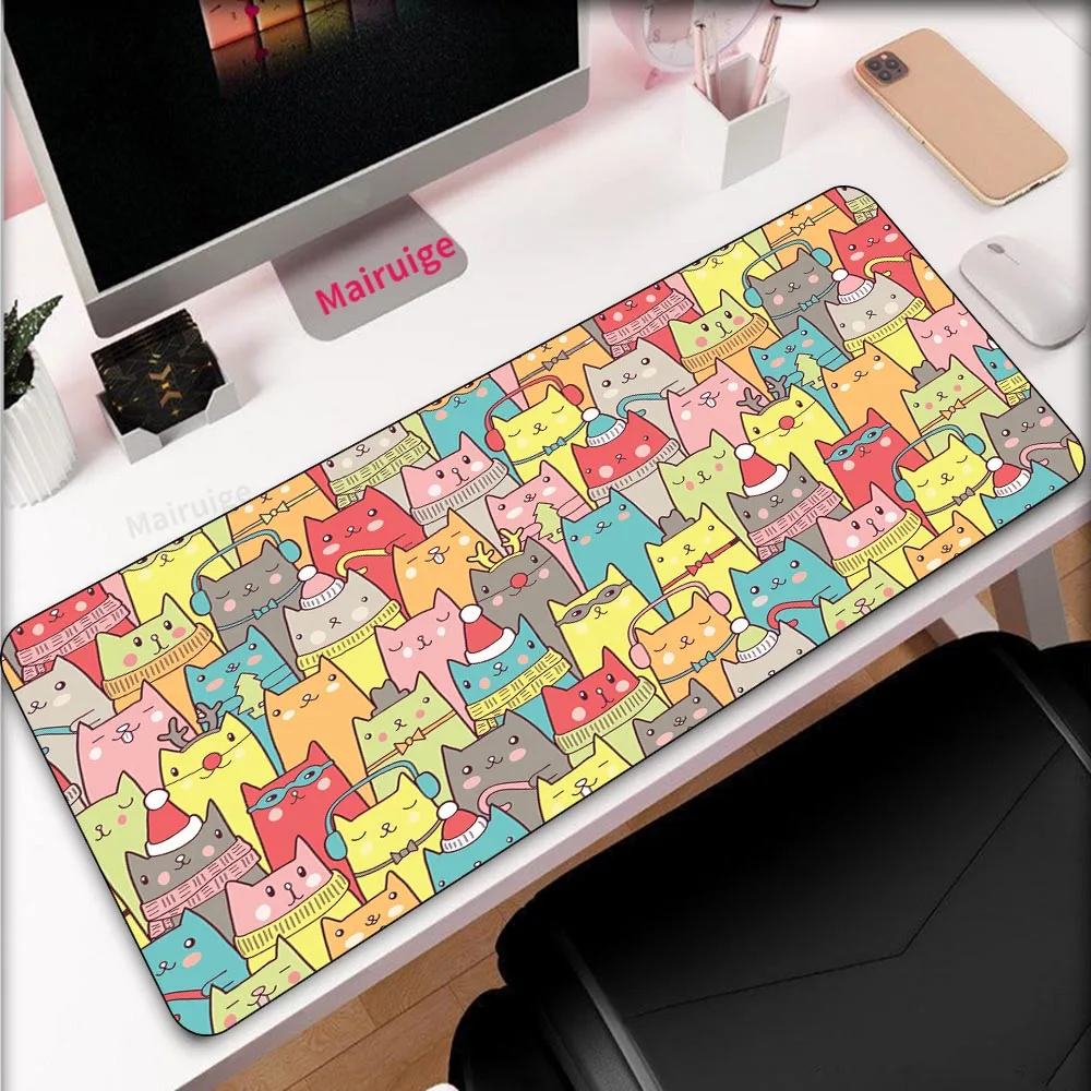 

Kawaii Mouse Pad Cute Cat Laptop Large Mouse Pad Gamer PC Desktop Non-slip Desktop Keyboard Cs Go Gaming Accessories Gaming Desk