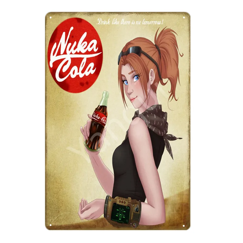 Напиток Nuka Cola квантовый плакат Fallout 3 4 игры металлические знаки настенный Декор для дома номер магазин отель железная живопись YI-111 - Цвет: YB0018AI